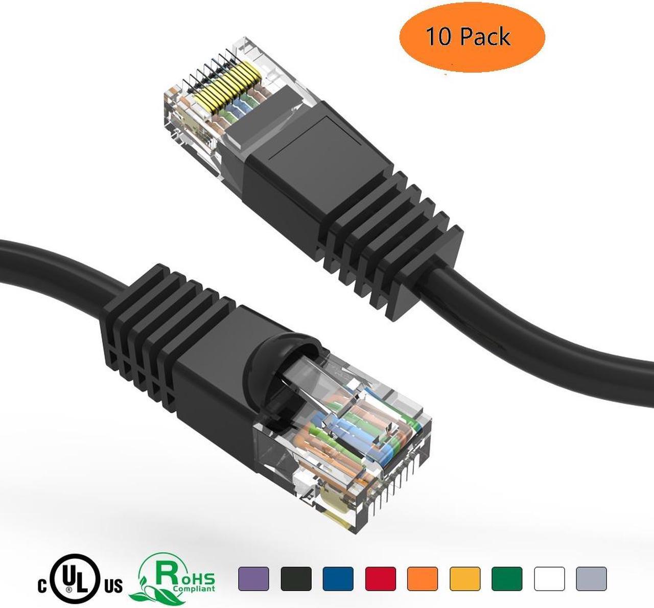 Main image of Nippon Labs 60CAT6-1BK-10P Cat6 1FT UTP Ethernet Network Booted Cable - Black - 1 ft. - 24AWG RJ45 Enhanced Cat 6 Patch Cable (1FT 10 Pack Black)