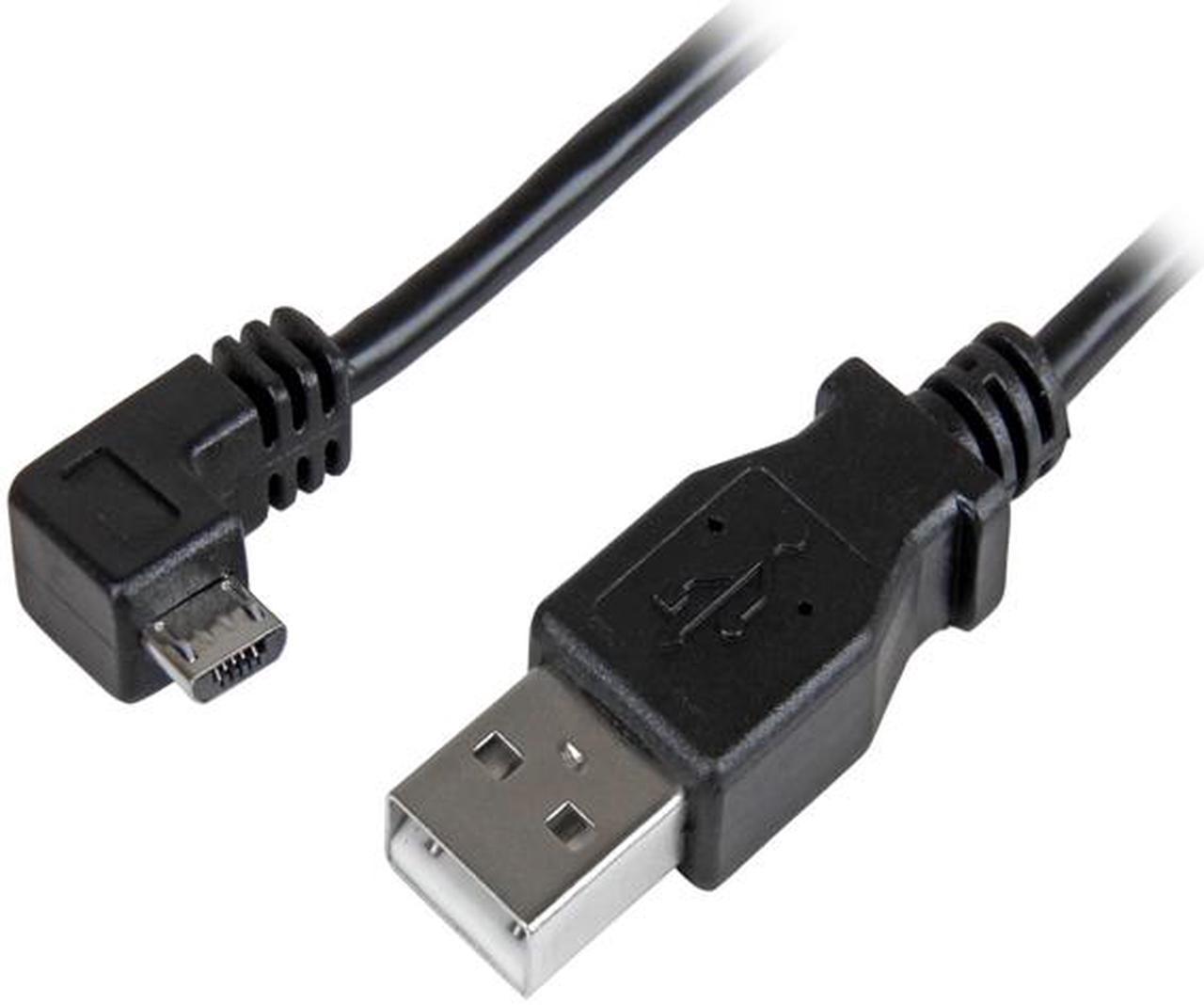 StarTech.com USBAUB50CMRA Black Micro-USB Charge-and-Sync Cable M/M - Right-Angle Micro-USB - 24 AWG