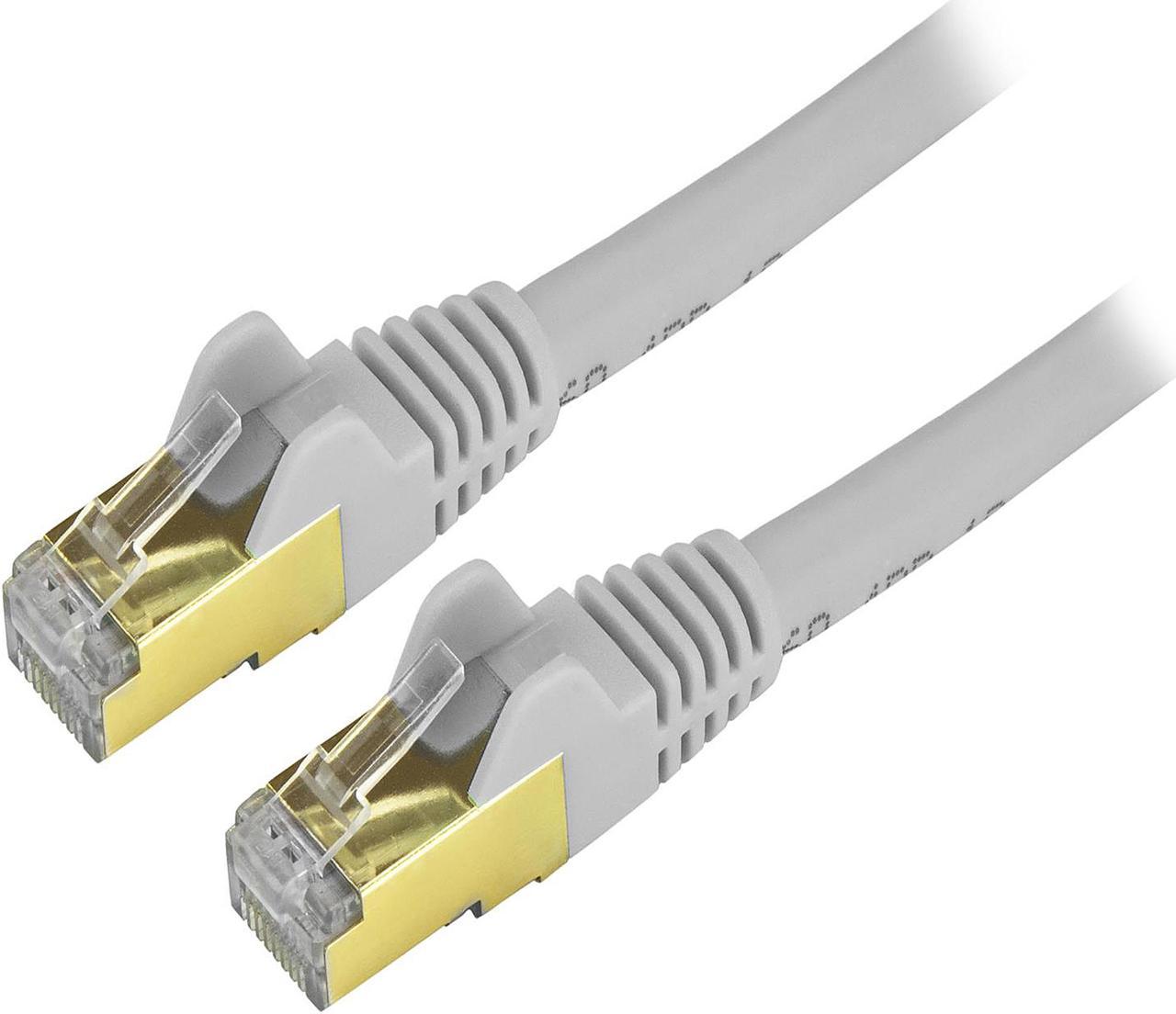 StarTech C6ASPAT15GR StarTech.com Cat6a Shielded Patch Cable - 15 ft - Gray -  Snagless RJ45 Cable - Ethernet Cord - Cat 6a Cable - 15ft