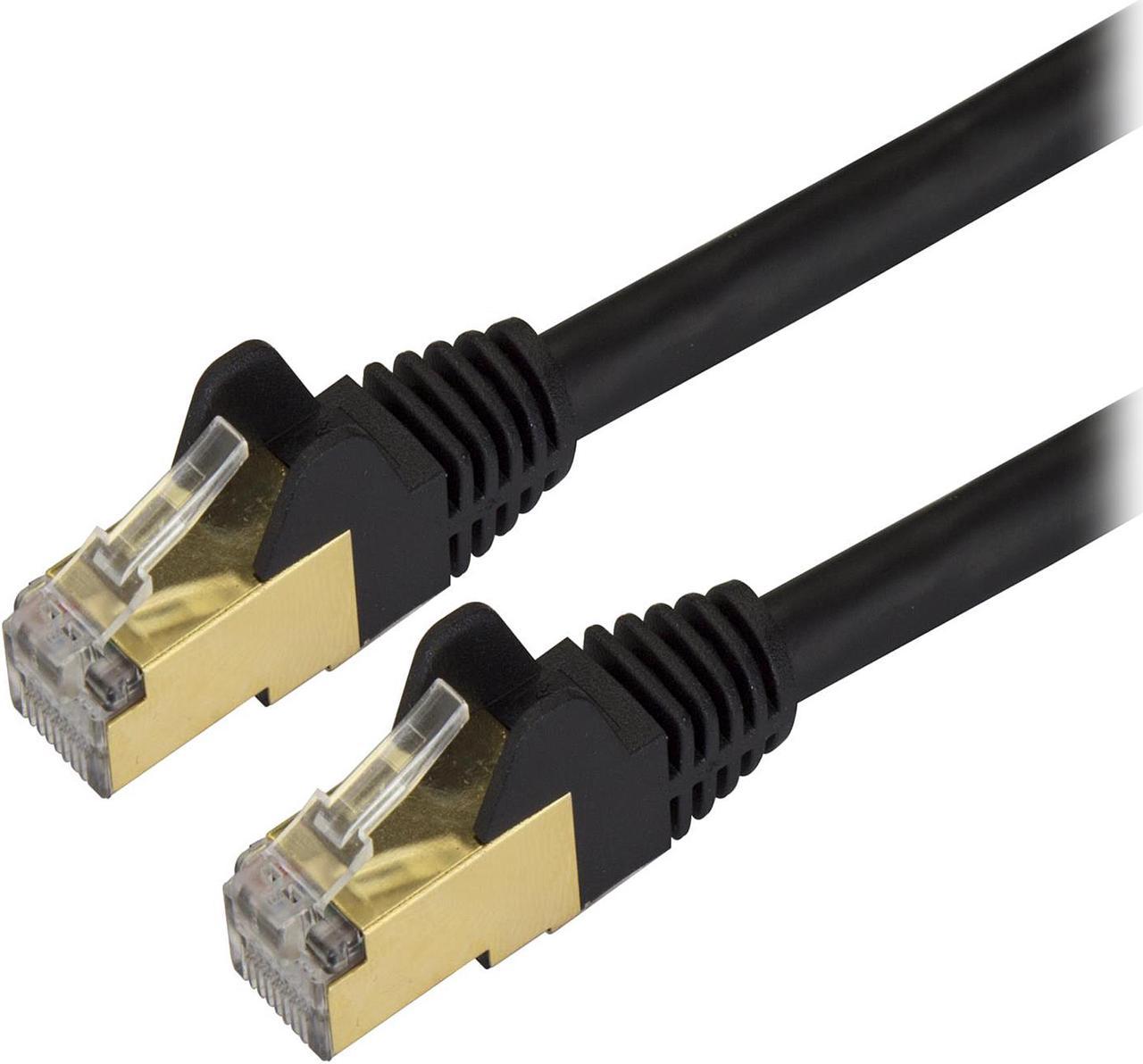 StarTech C6ASPAT15BK StarTech.com Cat6a Shielded Patch Cable - 15 ft - Black -  Snagless RJ45 Cable - Ethernet Cord - Cat 6a Cable - 15ft