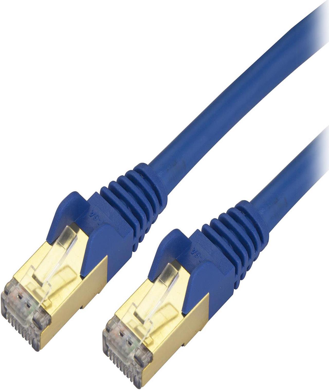 StarTech C6ASPAT30BL StarTech.com Cat6a Shielded Patch Cable - 30 ft - Blue -  Snagless RJ45 Cable - Ethernet Cord - Cat 6a Cable - 30ft