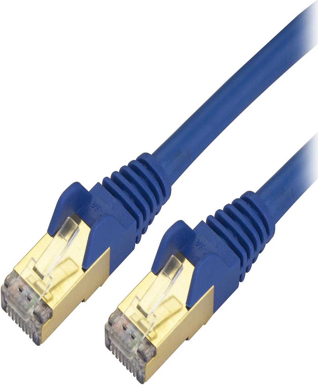 StarTech C6ASPAT2BL StarTech.com Cat6a Shielded Patch Cable - 2 ft - Blue -  Snagless RJ45 Cable - Ethernet Cord - Cat 6a Cable - 2ft