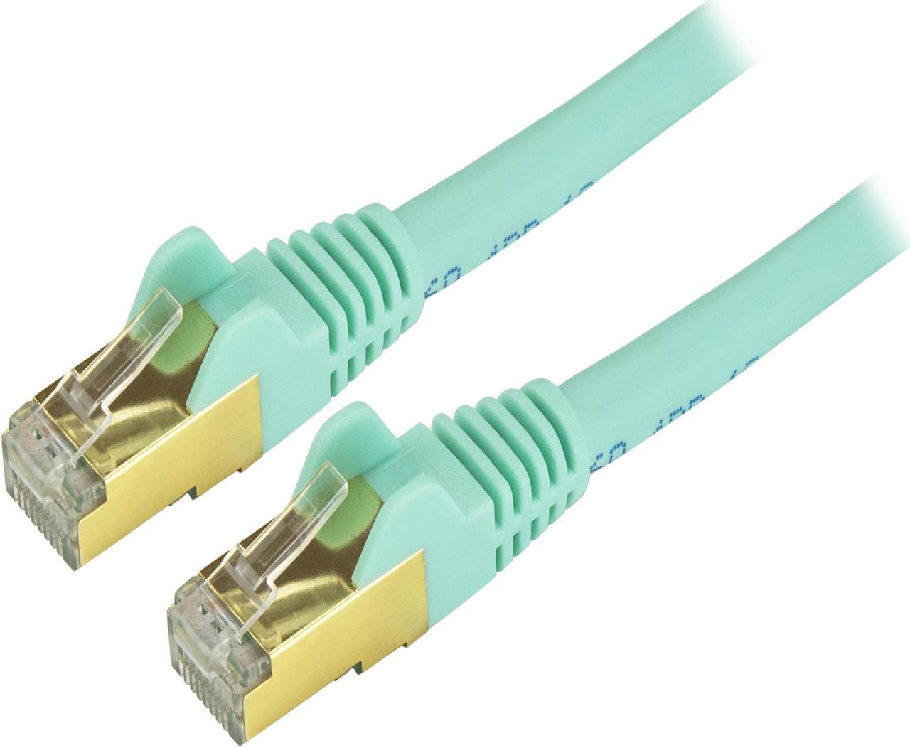 StarTech C6ASPAT3AQ StarTech.com Cat6a Shielded Patch Cable - 3 ft. - Aqua - Snagless RJ45 Cable - Ethernet Cord - Cat 6a Cable