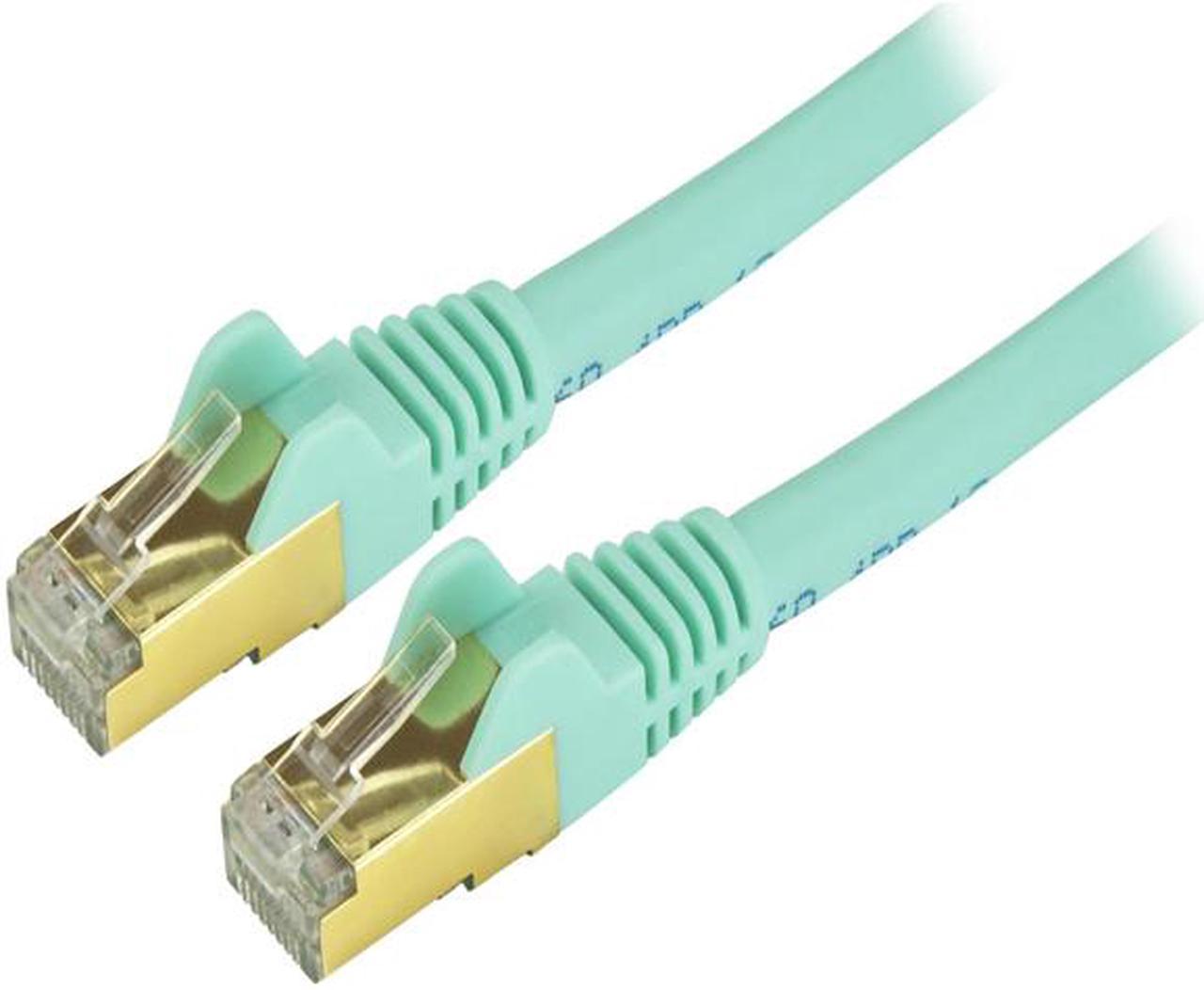 StarTech C6ASPAT2AQ StarTech.com Cat6a Shielded Patch Cable - 2 ft. - Aqua - Snagless RJ45 Cable - Ethernet Cord - Cat 6a Cable