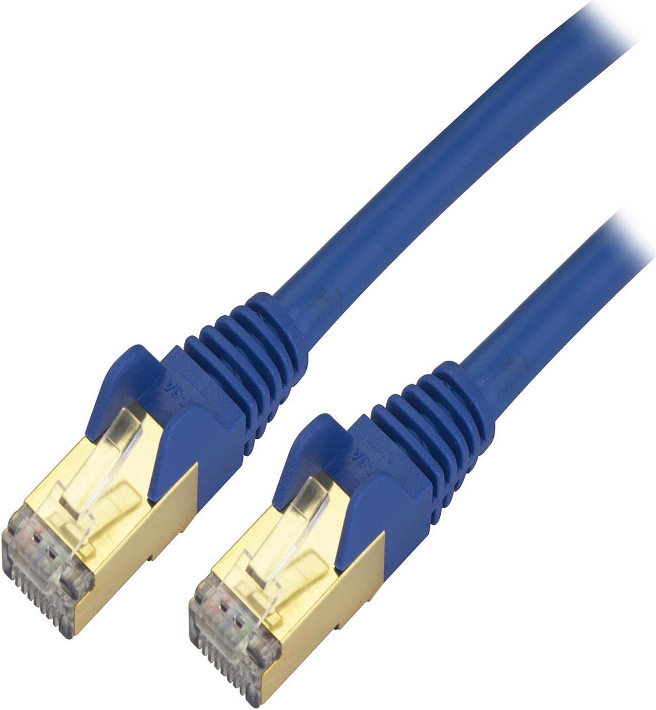 StarTech C6ASPAT9BL StarTech.com Cat6a Shielded Patch Cable - 9 ft - Blue -  Snagless RJ45 Cable - Ethernet Cord - Cat 6a Cable - 9ft