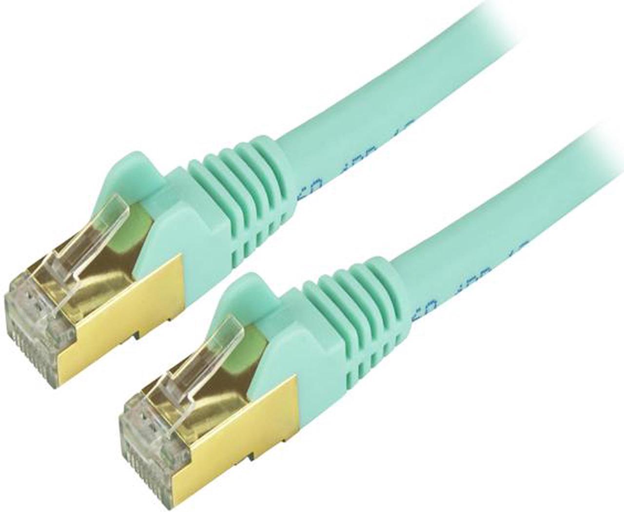 StarTech C6ASPAT8AQ StarTech.com Cat6a Shielded Patch Cable - 8 ft. - Aqua - Snagless RJ45 Cable - Ethernet Cord - Cat 6a Cable