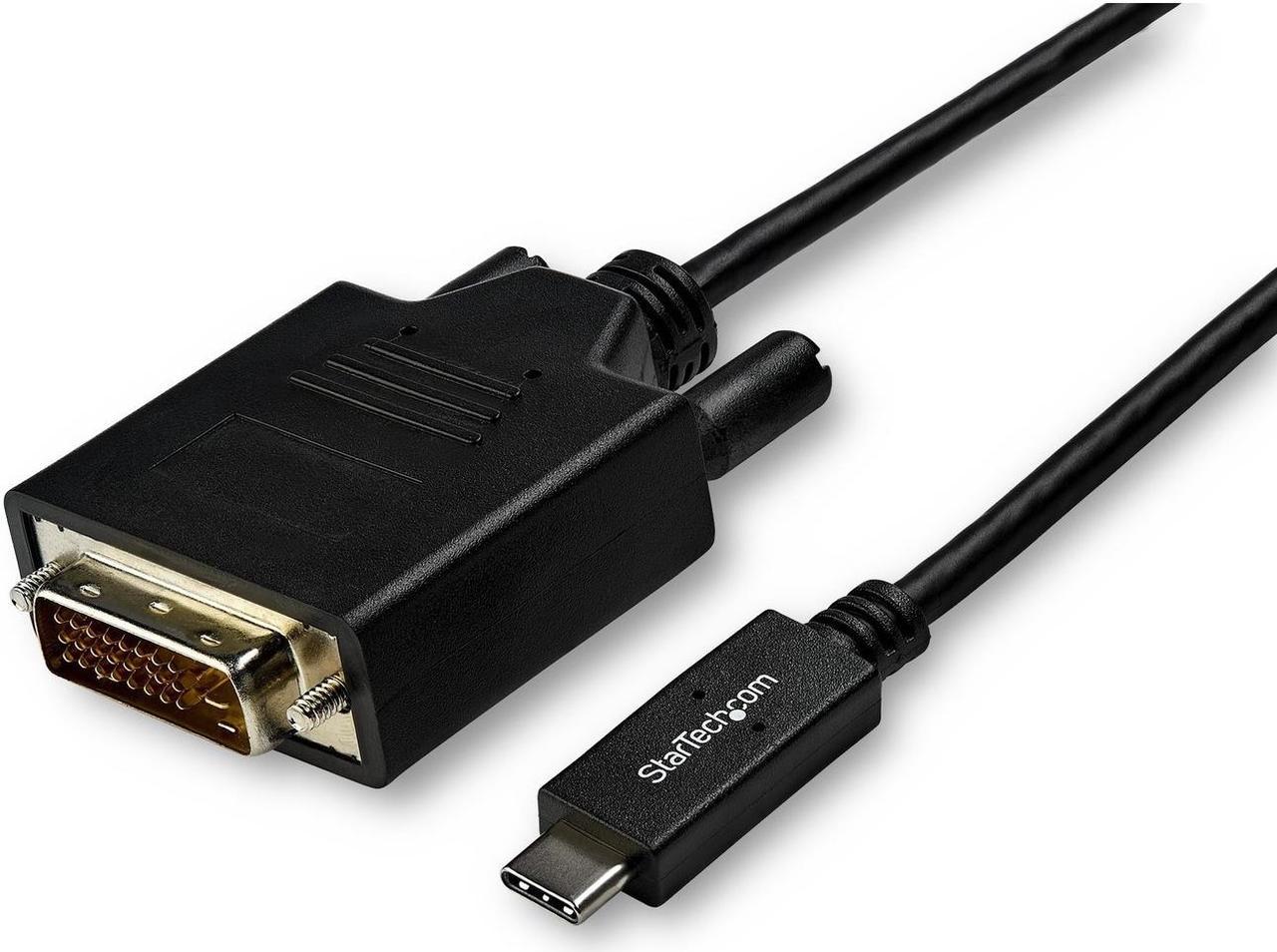 StarTech CDP2DVI3MBNL USB-C to DVI Cable - 3m / 10 ft - Black - 1920 x 1200 - DVI Monitor Cable - Computer Monitor Cable - USB C to DVI cable