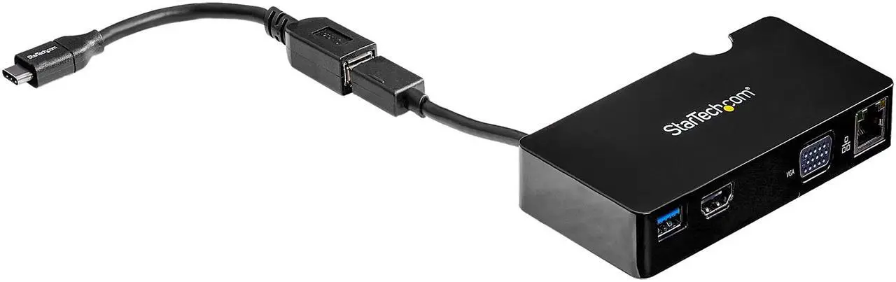 Main image of StarTech.com BNDDKT30CAHV USB 3.0 Multiport Adapter + USB-C to USB-A Cable - Mac & Windows - For USB-A or USB-C Laptops - HDMI & VGA - 1xA Port - GbE