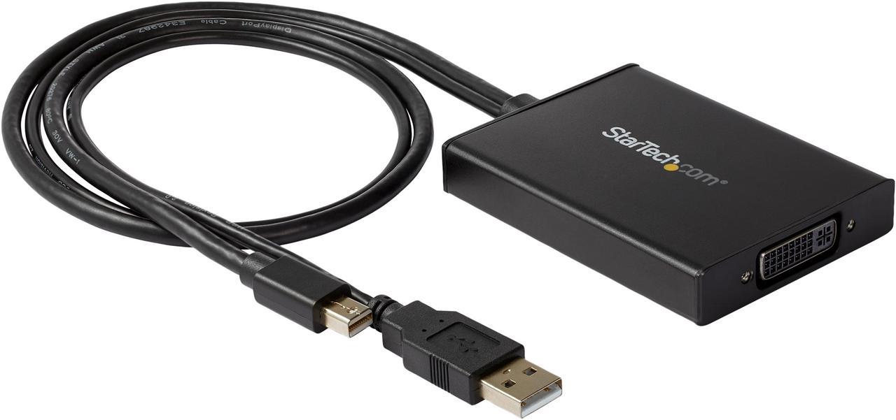 StarTech.com MDP2DVID2 Mini DisplayPort to Dual-Link DVI Adapter - USB Powered - Dual Link Connectivity - Black - DVI Active Display Converter