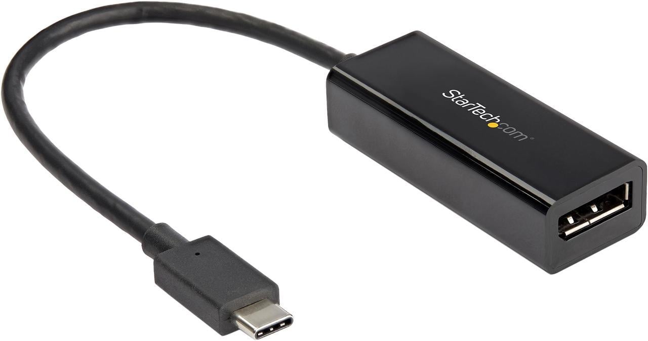 StarTech.com CDP2DP14B USB C to DisplayPort Adapter - 8K 60Hz - HBR3 Adapter - Thunderbolt 3 - Video Dongle for DP 1.4 Monitor & Display