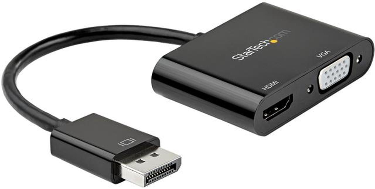 StarTech.com DisplayPort to HDMI VGA Adapter - 4K 60Hz - Multiport Video Converter for Mac & Windows - Male to Female (DP2VGAHD20)