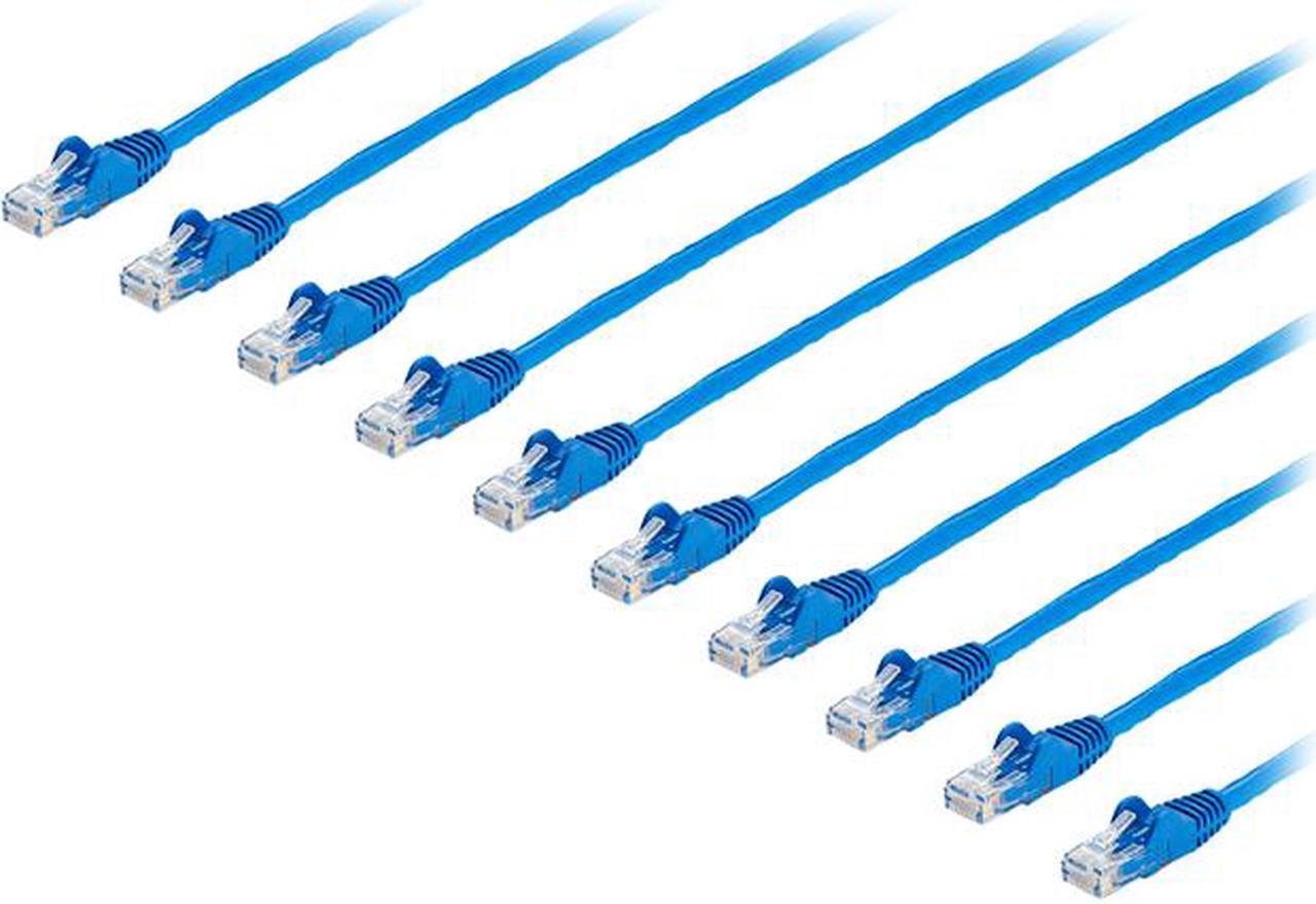 StarTech.com 15 ft. CAT6 Cable 10 Pack - Blue CAT6 Patch Cord - Snagless RJ45 Connectors - 24 AWG Copper Wire - Ethernet (N6PATCH15BL10PK)