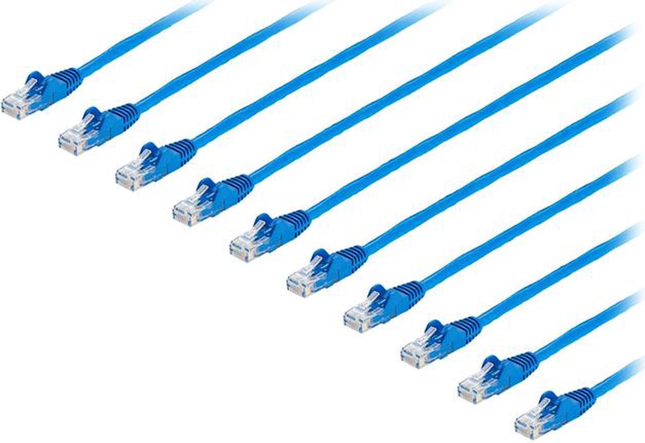 StarTech.com 6 ft. CAT6 Cable 10 Pack - Blue CAT6 Patch Cord - Snagless RJ45 Connectors - 24 AWG Copper Wire - Ethernet (N6PATCH6BL10PK)