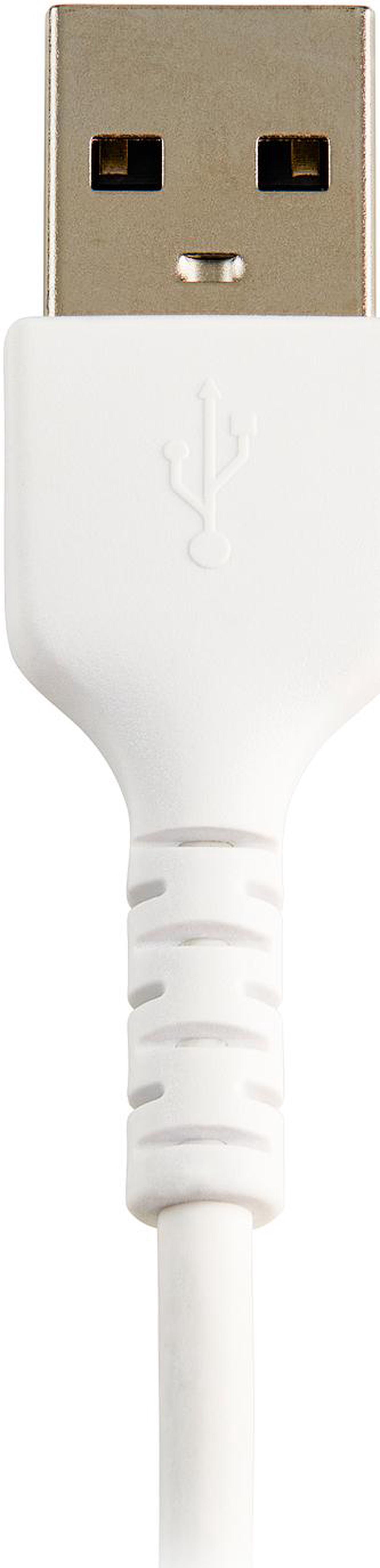Alt view image 4 of 7 - StarTech.com RUSBLTMM30CMW 30cm Durable USB A to Lightning Cable - White USB Type A to Lightning Connector Charge & Sync Power Cord - Rugged w/Aramid Fiber - Apple MFI Certified - iPad Air iPhone 12 (RUSBLTMM30CMW)