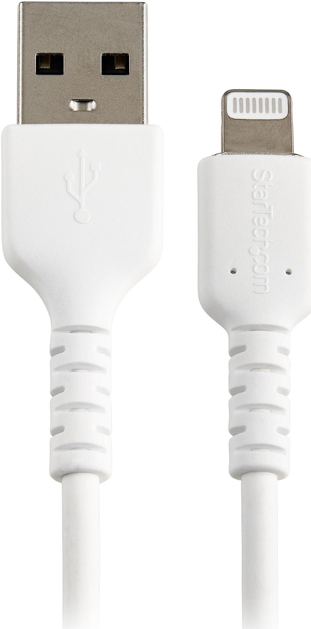 Main image of StarTech.com RUSBLTMM30CMW 30cm Durable USB A to Lightning Cable - White USB Type A to Lightning Connector Charge & Sync Power Cord - Rugged w/Aramid Fiber - Apple MFI Certified - iPad Air iPhone 12 (RUSBLTMM30CMW)