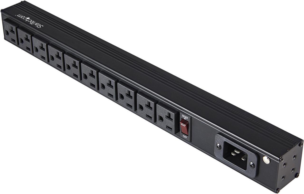 10 Outlet Rack Mount Power Strip 125V/16 Amp, 1U Horizontal 19" Rackmount PDU, NEMA 5-20P Input, NEMA 5-15R/20R Outlets, UL Listed, Rack Mount PDU/Power Bar, 8ft Power Cord - Power Distribution Unit (RKPW101920)