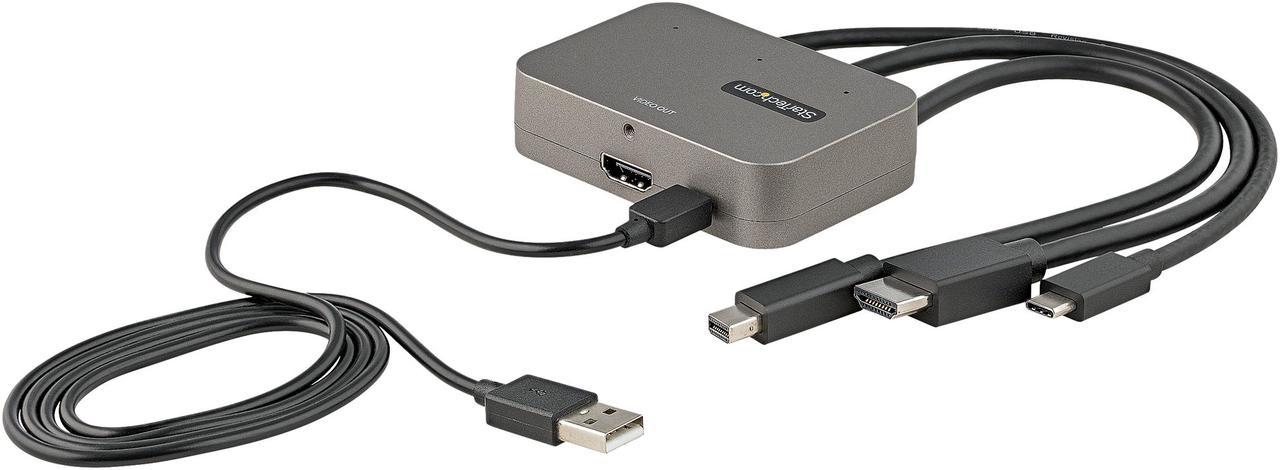 Alt view image 5 of 6 - 3-in-1 Multiport to HDMI Adapter, 4K 60Hz USB-C, HDMI or Mini DisplayPort to HDMI Converter for Conference Room, Digital AV Video Adapter to Connect HDMI Monitor/Display - USB Type-C/HDMI/mDP to HDMI (CDPHDMDP2HD)