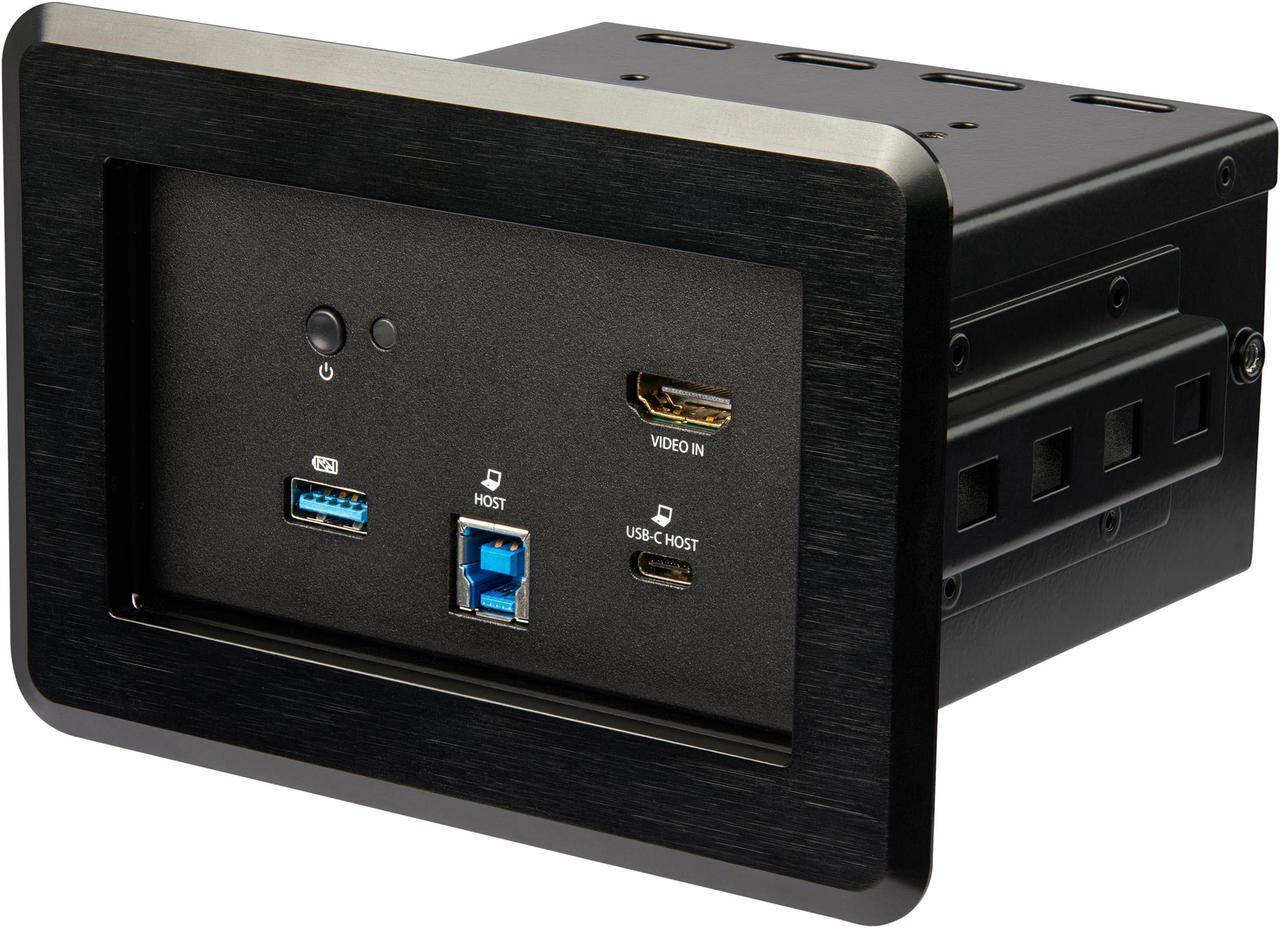 Conference Room Docking Station, Universal Laptop Dock, 4K HDMI, 60W Power Delivery, USB Hub, GbE, Audio, In-Table Connectivity Box For Huddle/Boardroom Collaboration Space - For Teams & Zoom Calls