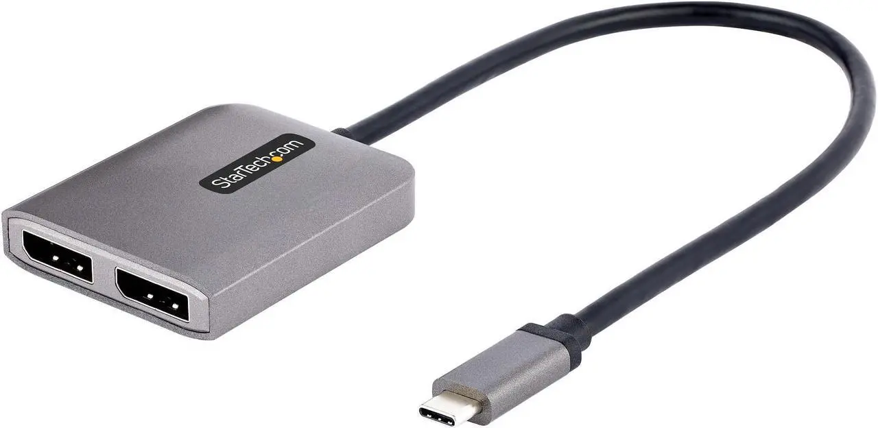 StarTech.com 2-Port USB-C MST Hub, Dual-DisplayPort up to 4K 60Hz w/ DP ...