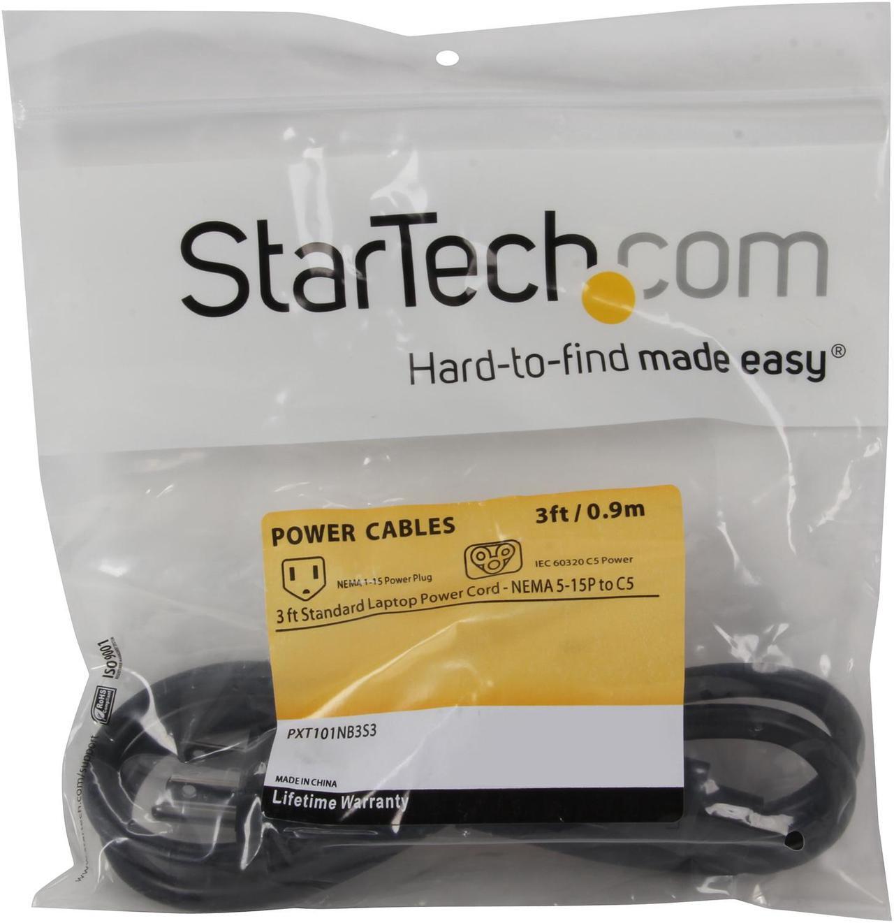Alt view image 3 of 3 - StarTech.com Model PXT101NB3S3 3 ft. Standard Laptop Power Cord