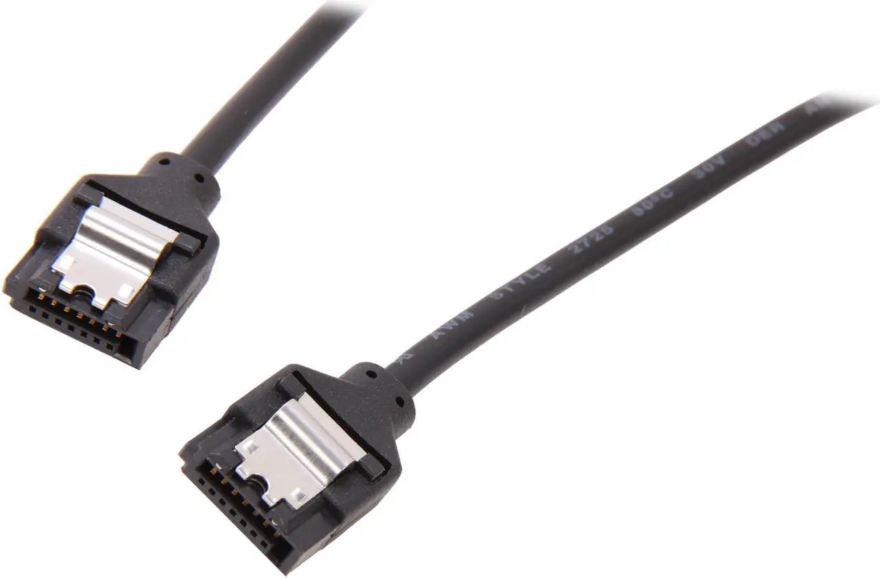 Main image of StarTech.com LSATARND18 1.5 ft. Latching Round SATA Cable Male to Male