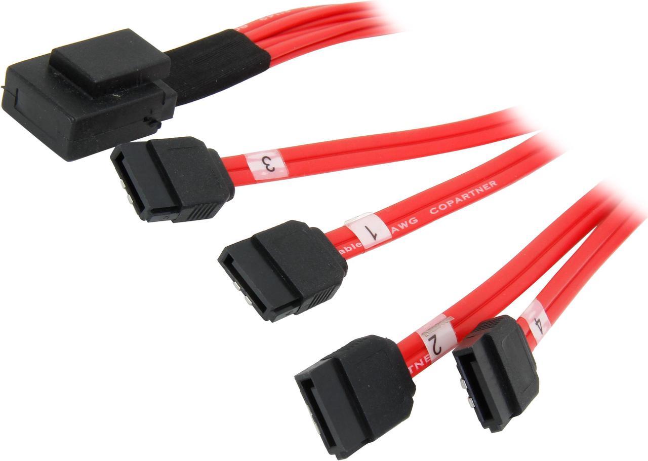 StarTech.com Model SAS8087S4R50 19.7" SFF-8087 to 4x SATA - Internal Mini SAS to SATA Reverse Cable