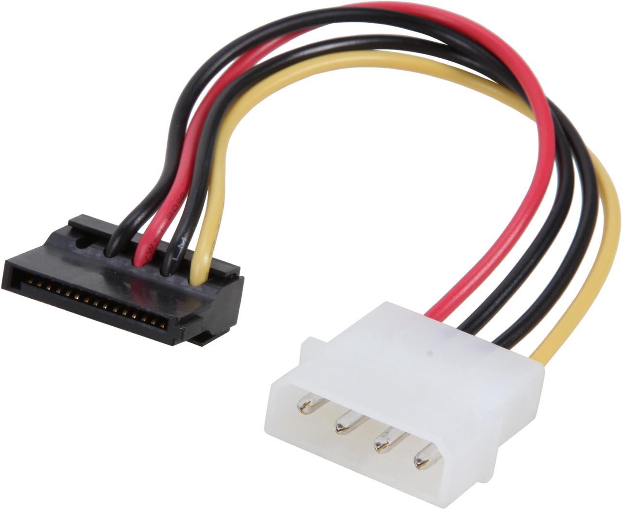 StarTech.com SATAPOWADPL 6 in. 4 Pin Molex to Left Angle SATA Power Cable Adapter