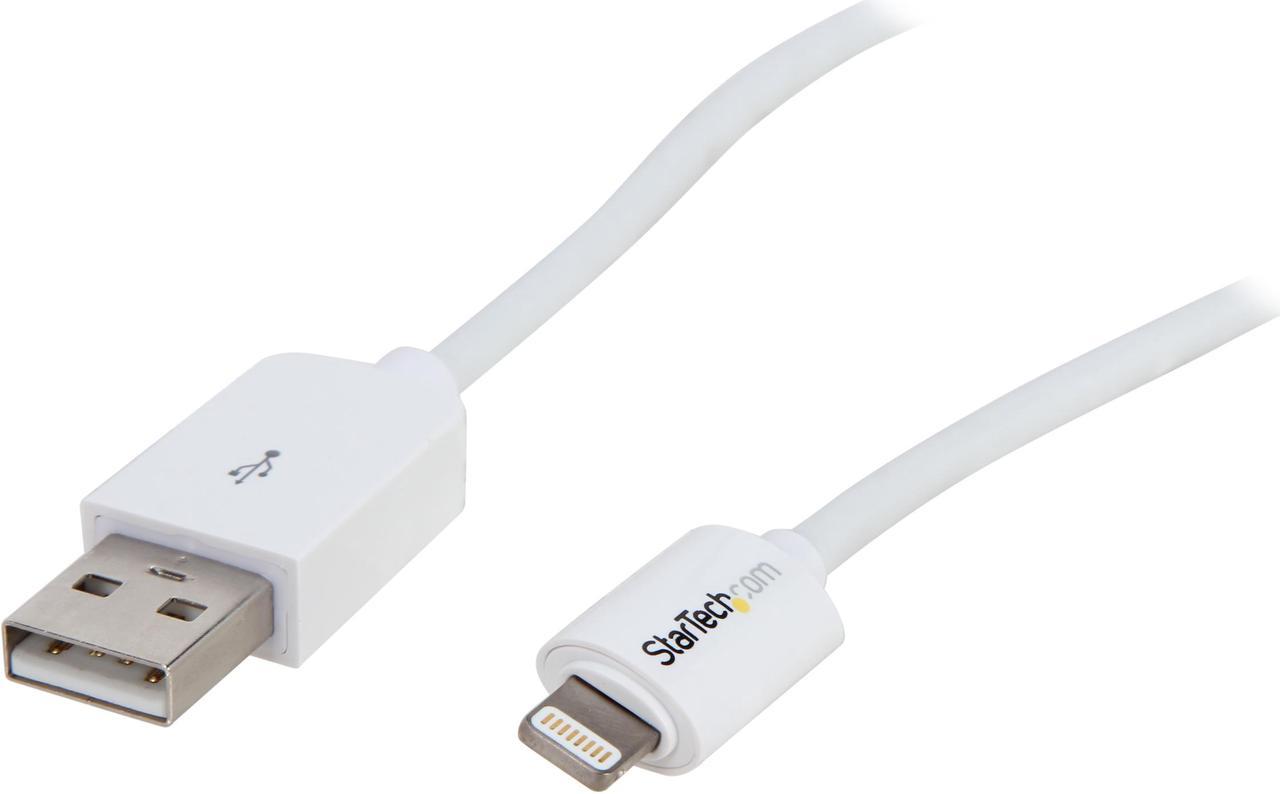 StarTech.com USBLT1MW 1m (3ft) White Apple® 8-pin Lightning Connector to USB Cable for iPhone / iPod / iPad - Charge and Sync Cable - 1 meter