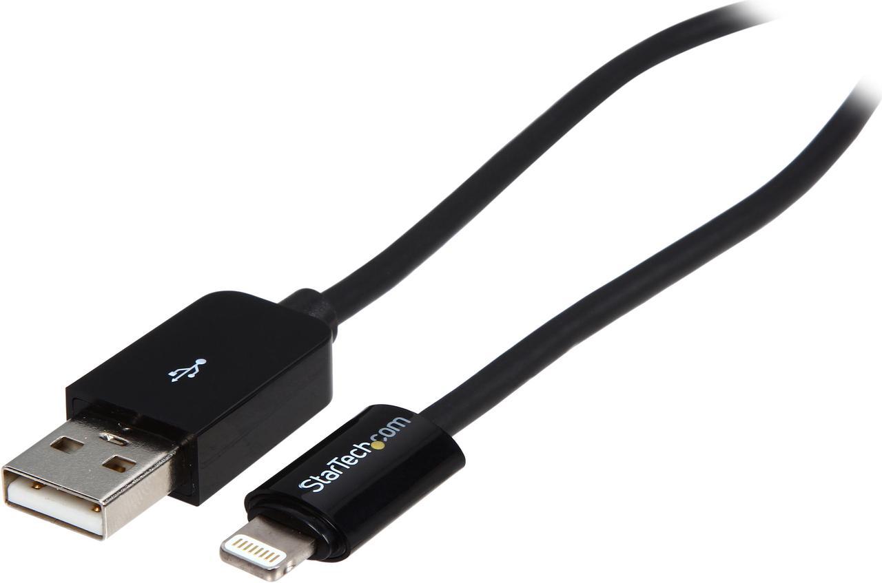 StarTech.com USBLT1MB Black 1m (3ft) Black Apple 8-pin Lightning Connector to USB Cable for iPhone / iPod / iPad