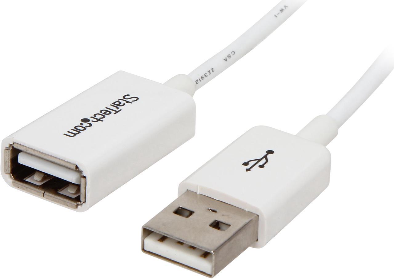 StarTech USBEXTPAA1MW 3.28 ft White USB 2.0 Extension Cable A to A M-F