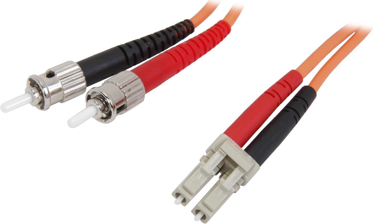 StarTech.com 50FIBPLCST1 3.3 ft. OFNP Plenum Multimode 50/125 Duplex Fiber Patch Cable LC - ST Male to Male