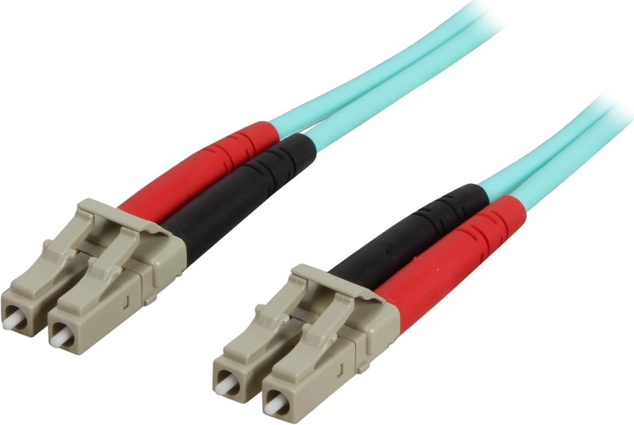 StarTech.com A50FBLCLC3 9.8 ft [3 m] 10 Gb Aqua Multimode 50/125 Duplex LSZH Fiber Patch Cable Male to Male