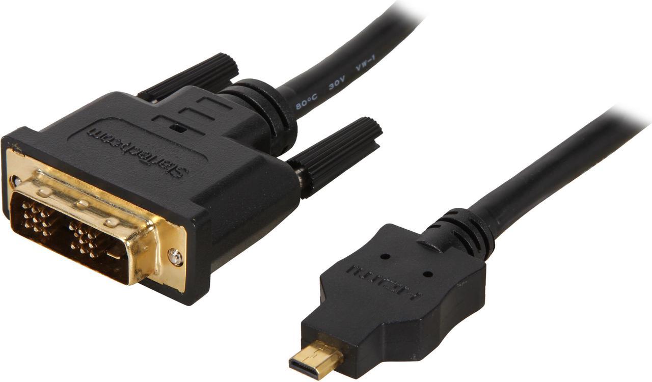 StarTech.com HDDDVIMM2M Black Micro HDMI (19 pin) Male to DVI-D (19 pin) Male to Male Cable