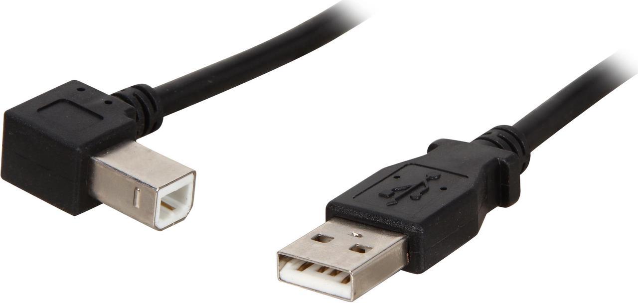 StarTech.com USBAB3ML Black USB 2.0 A to Left Angle B Cable - M/M