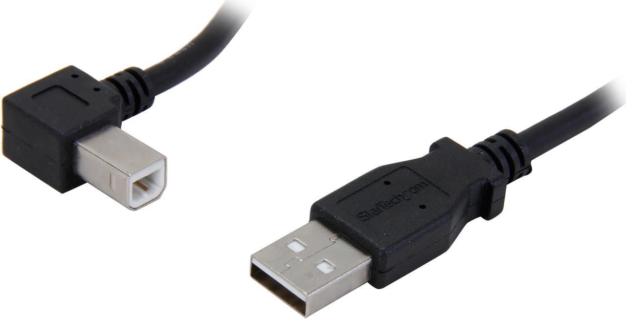 StarTech.com USBAB2ML Black USB 2.0 A to Left Angle B Cable - M/M