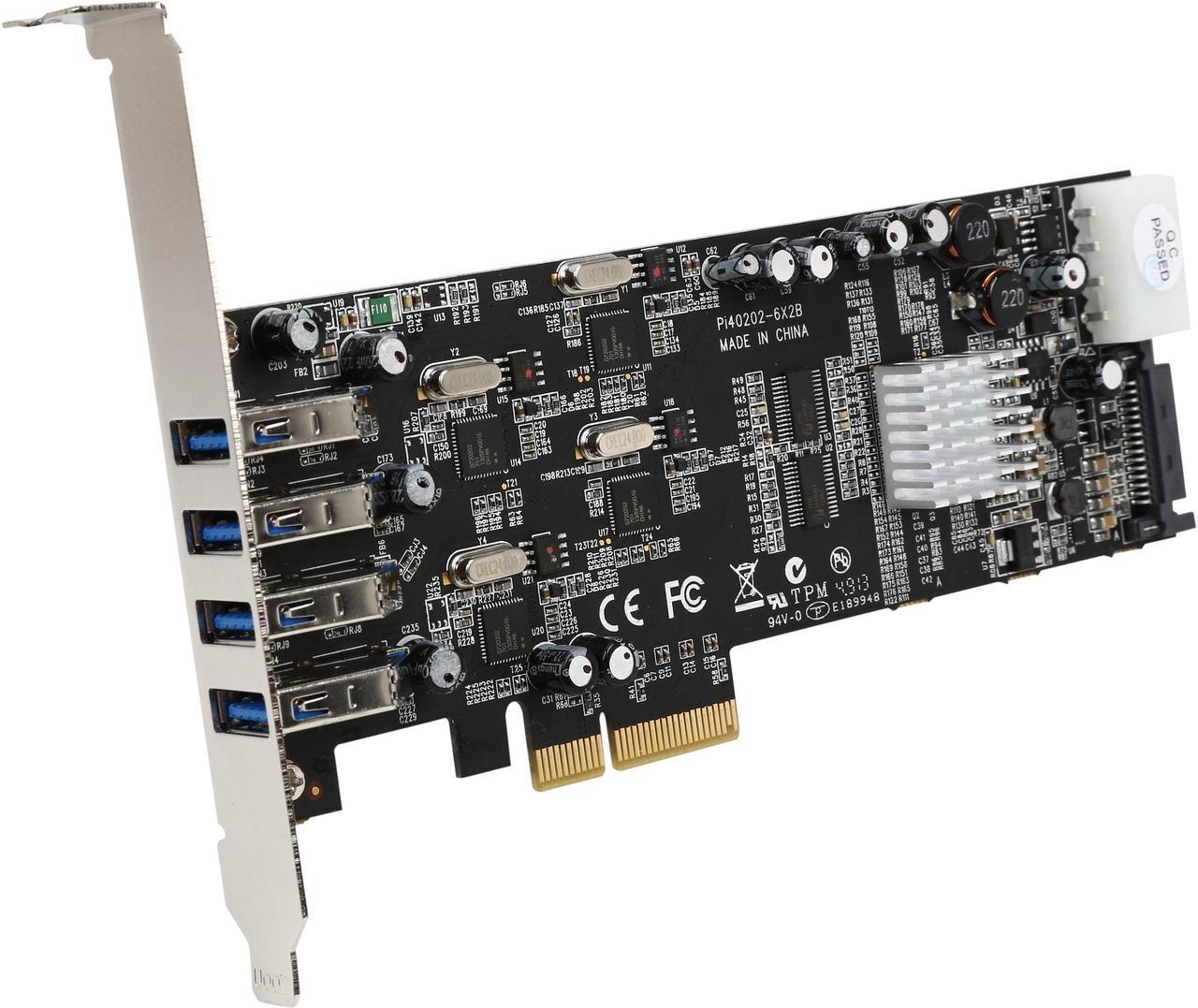 StarTech.com PEXUSB3S44V 4 Port PCI Express (PCIe) SuperSpeed USB 3.0 Card Adapter w/ 4 Dedicated 5Gbps Channels - UASP - SATA / LP4 Power