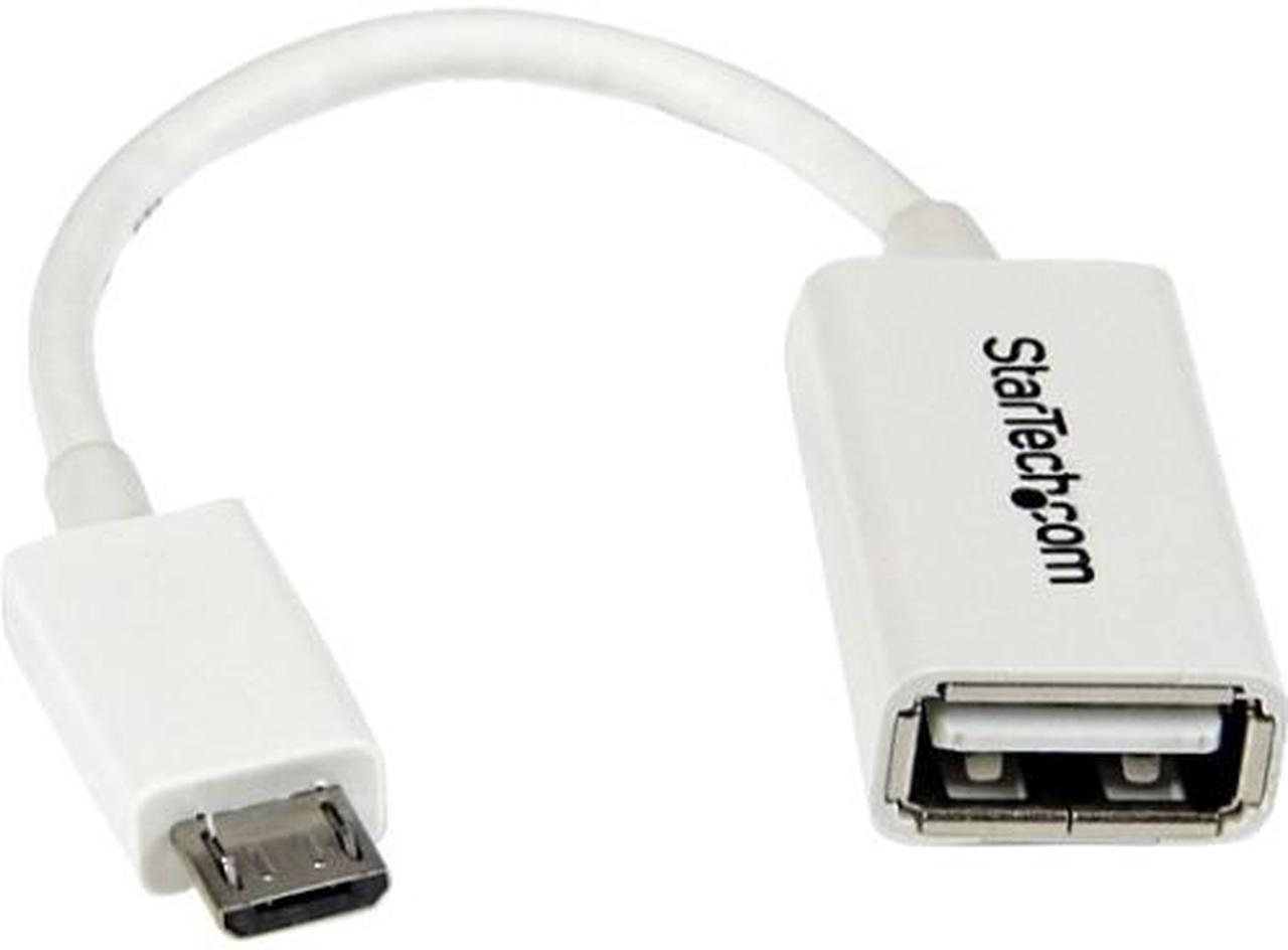 StarTech.com 5in White Micro USB to USB OTG Host Adapter M/F