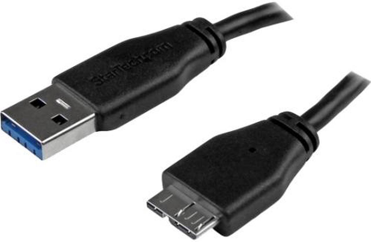 StarTech.com 2m (6ft) Slim SuperSpeed USB 3.0 A to Micro B Cable - M/M