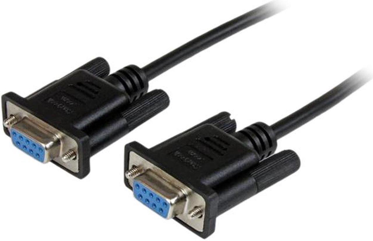 StarTech.com 1m Black DB9 RS232 Serial Null Modem Cable F/F