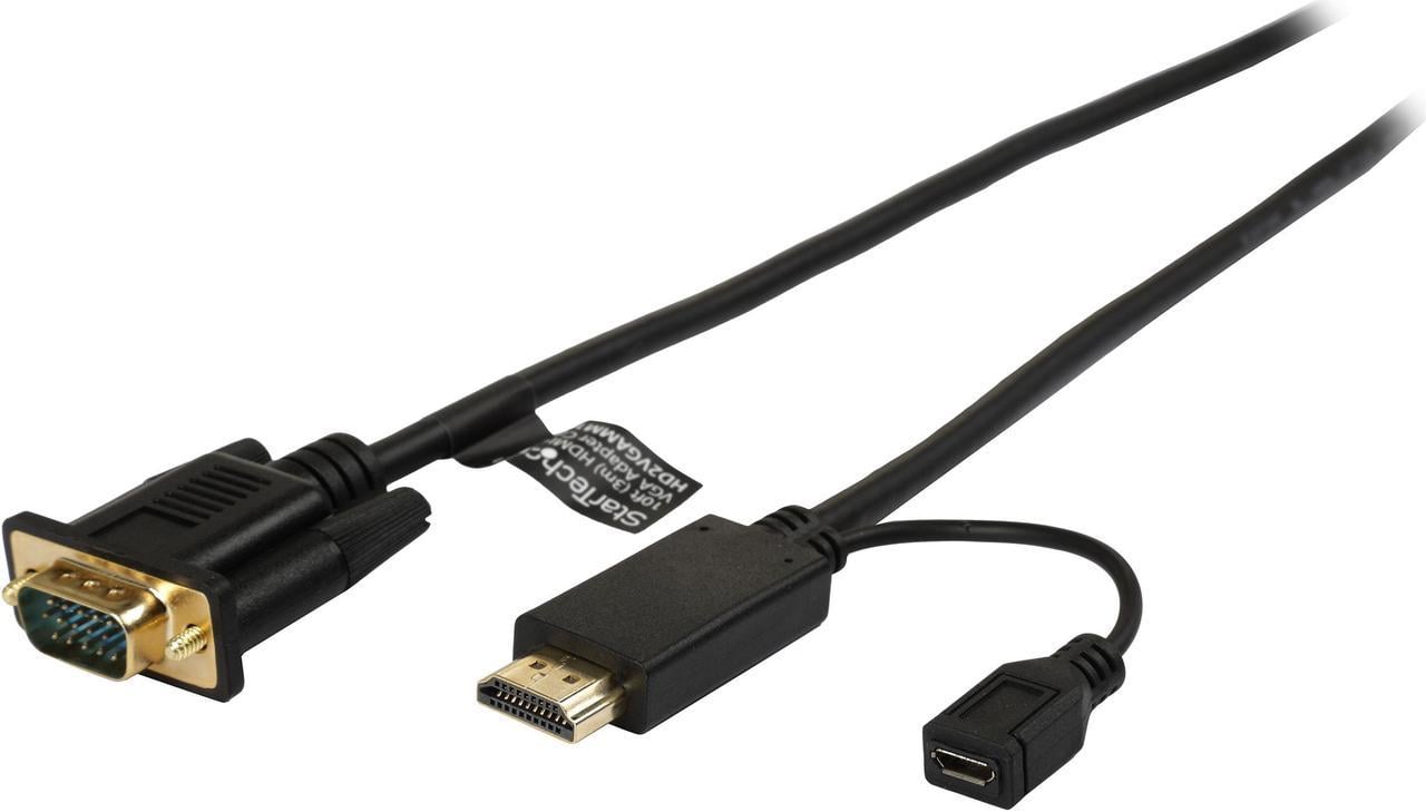 StarTech.com HD2VGAMM10 HDMI to VGA Cable - 10 ft / 3m - 1080p - 1920 x 1200 - Active HDMI Cable - Monitor Cable - Computer Cable