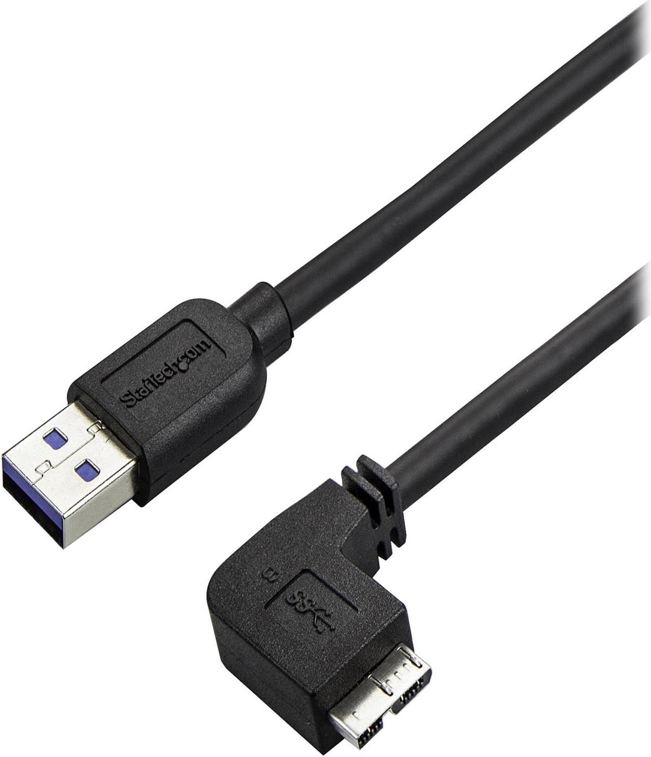 StarTech.com 2m 6 ft Slim Micro USB 3.0 Cable - USB 3.0 A to Right-Angle Micro USB - USB 3.1 Gen 1 (5 Gbps)