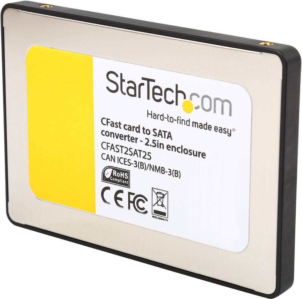 StarTech.com CFast Card to SATA Adapter with 2.5" Housing - Supports SATA III (6 Gbps) - CFast Memory Card Converter - OS Independent (CFAST2SAT25)