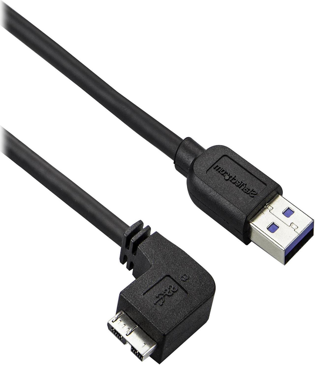 StarTech.com 1m 3 ft Slim Micro USB 3.0 Cable - M/M - USB 3.0 A to Left-Angle Micro USB - USB 3.1 Gen 1 (5 Gbps)