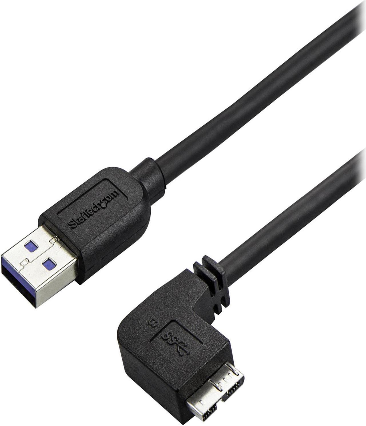 StarTech.com 1m 3 ft Slim Micro USB 3.0 Cable - M/M - USB 3.0 A to Right-Angle Micro USB - USB 3.1 Gen 1 (5 Gbps)