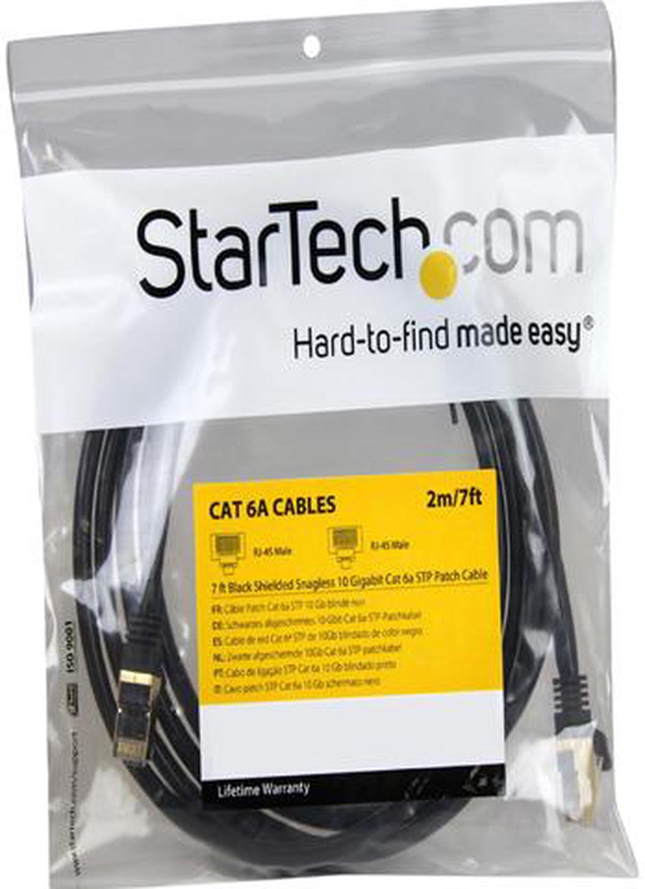 Alt view image 3 of 3 - StarTech.com C6ASPAT7BK 7 ft. Cat 6A Black Shielded Network Ethernet Cables