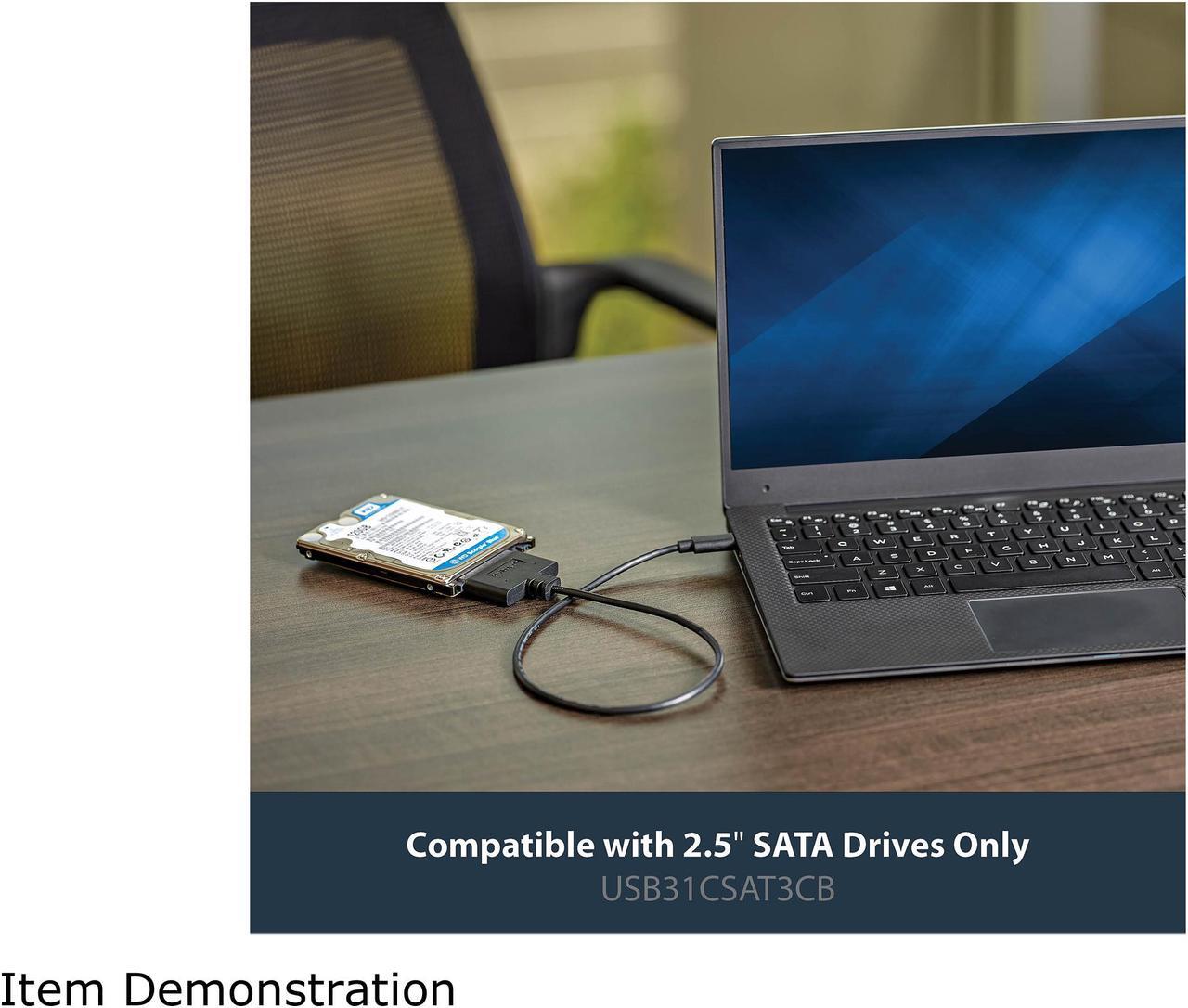 Alt view image 2 of 7 - StarTech.com USB31CSAT3CB USB C To SATA Adapter - for 2.5” SATA Drives - UASP - External Hard Drive Cable - USB Type C to SATA Adapter