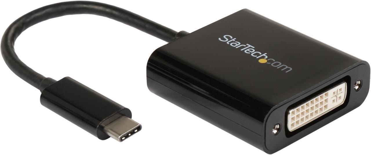 StarTech.com CDP2DVI USB C to DVI Adapter - Black - 1920x1200 - USB Type C Video Converter for Your DVI D Display / Monitor / Projector (CDP2DVI)