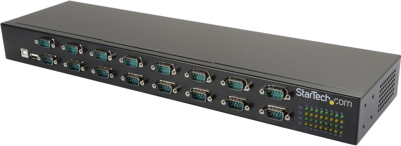 StarTech.com ICUSB23216FD USB to Serial Hub - 16 Port - COM Port Retention - Rack Mount and Daisy Chainable - FTDI USB to RS232 Hub