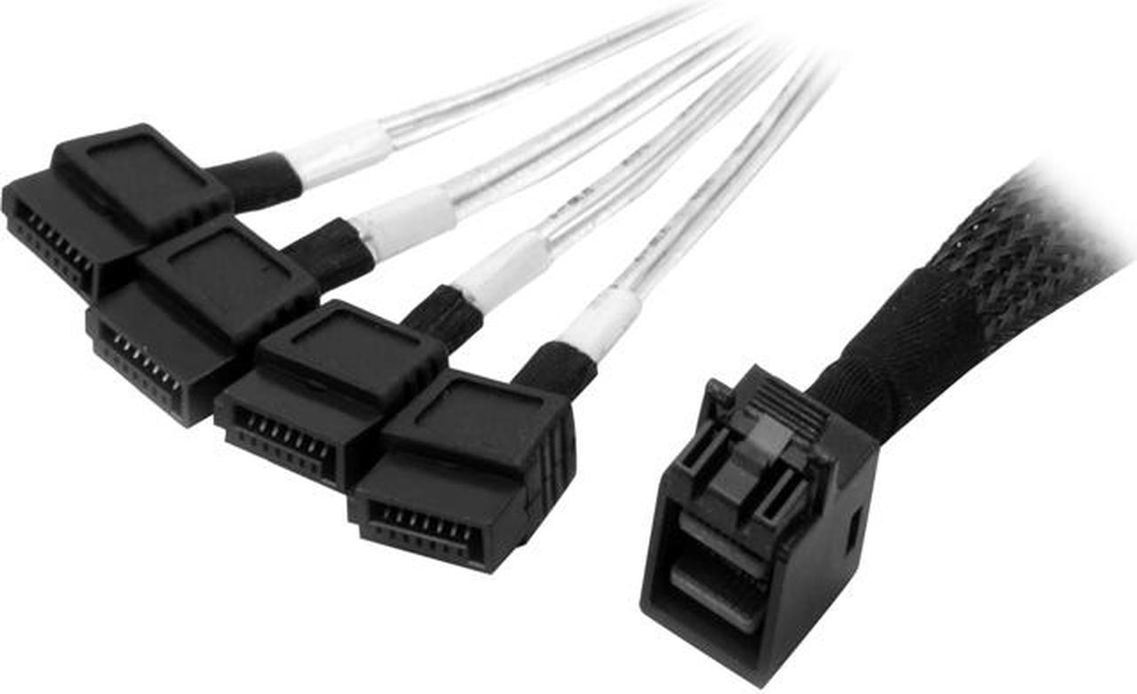 StarTech.com Model SAS43SAT1M 3.3 ft. Internal Mini-SAS to SATA Cable - SFF-8643 to 4x SATA - 1 m Female to Female