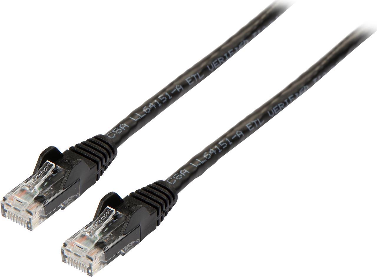 8ft CAT6 Ethernet Cable - Black CAT 6 Gigabit Ethernet Wire -650MHz 100W PoE RJ45 UTP Network/Patch Cord Snagless w/Strain Relief Fluke Tested/Wiring is UL Certified/TIA (N6PATCH8BK)